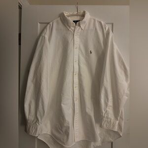 Polo Ralph Lauren White Oxford Button Down Shirt Classic Fit 17.5 34/35 Mens XL